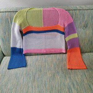 MULTI-COLORED KNIT CROP TOP